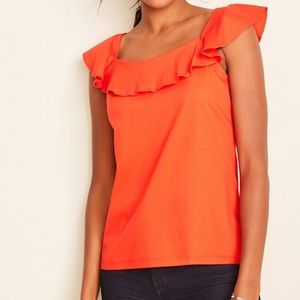 ANN TAYLOR Flutter Neck, Sleeveless Top